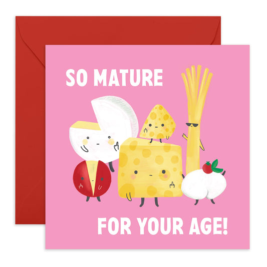 Mum Birthday Card For Her - Cheesy Card For Cheesy Mum - Funny Food Puns Jokes - Quirky Greeting Cards - Gifts For Female - Mother's Day Cards Women - Comes With Fun Stickers By Central 23