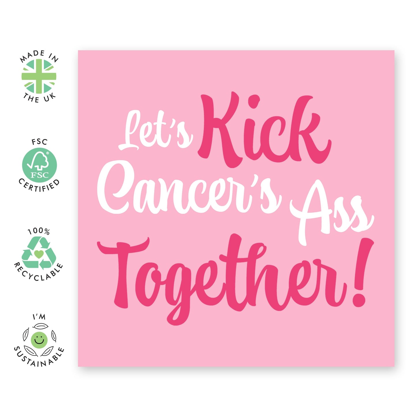 Fuck Cancer Cards And Envelopes - Funny Get Well Cards - Cheer Up Gifts For Cancer Patient - Cancer Sucks Cards For Him Her - Encouragement Cards For Men Women - Comes With Fun Stickers By Central 23