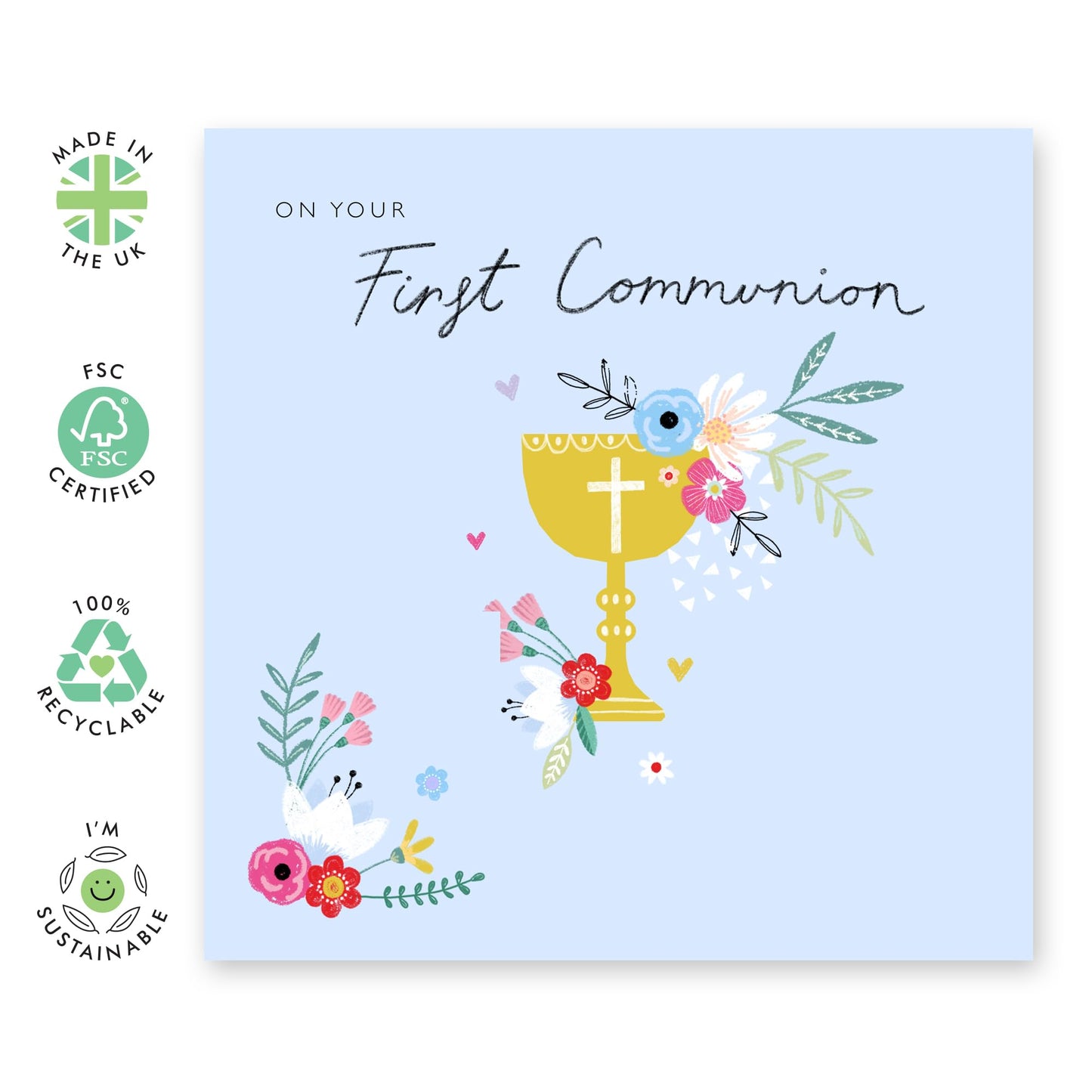 1st Communion Cards For Boys - First Holy Communion Gifts For Godson Nephew - Church Celebration Gifts - Religious Greeting Cards For Him - Comes With Fun Stickers By Central 23