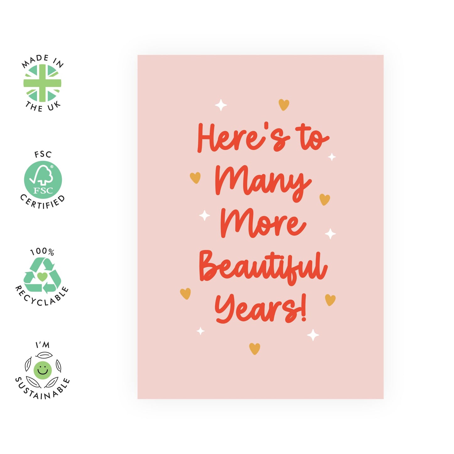 Anniversary Card For Him Her - Many More Years - Wedding Anniversary Card Husband Wife - For Boyfriend Girlfriend Partner - Comes With Stickers - Blank Inside - By Central 23