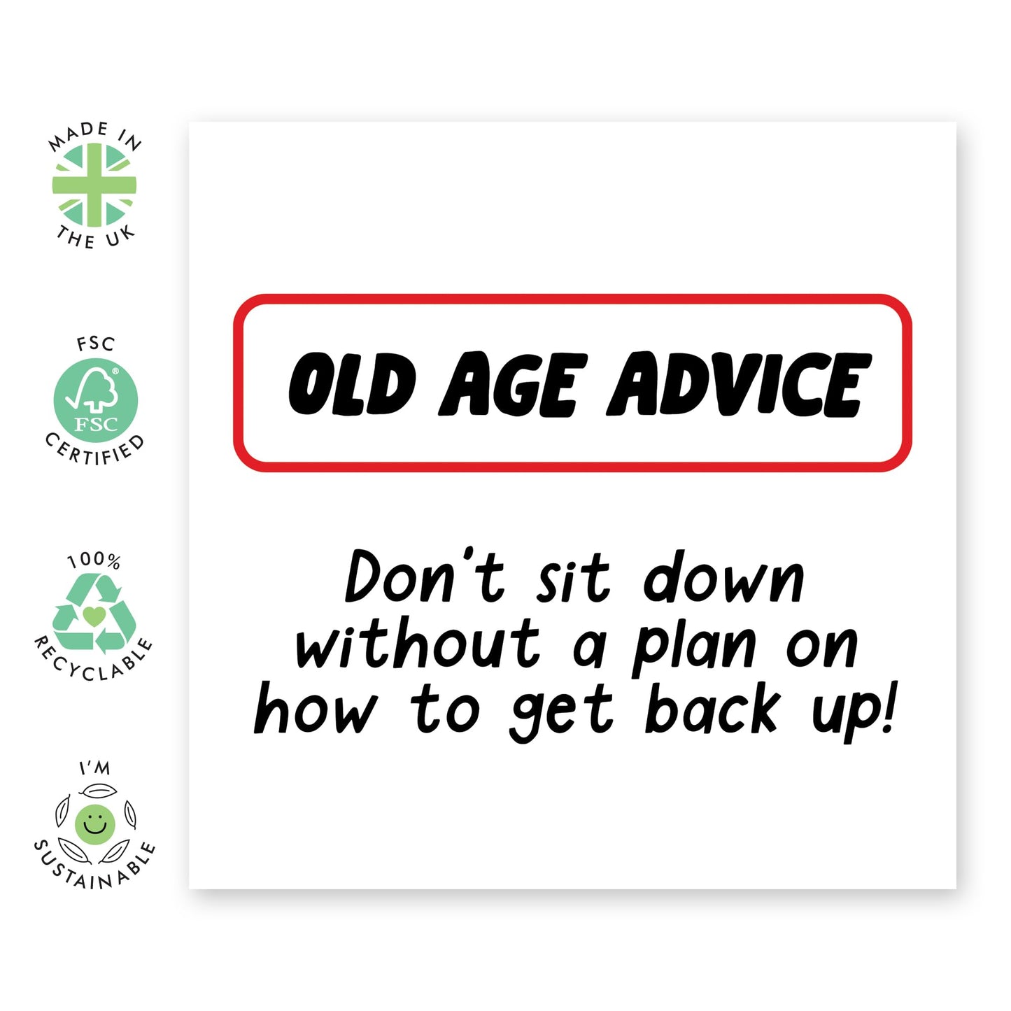 Funny Birthday Cards from Mum Dad - Old Age Advice - Gifts for Daughter, Son, Her, Him, Women, Men, Friends, Sister, Brother from Parents - Jokes & Humor - Mothers Day Card -Comes With Fun Stickers