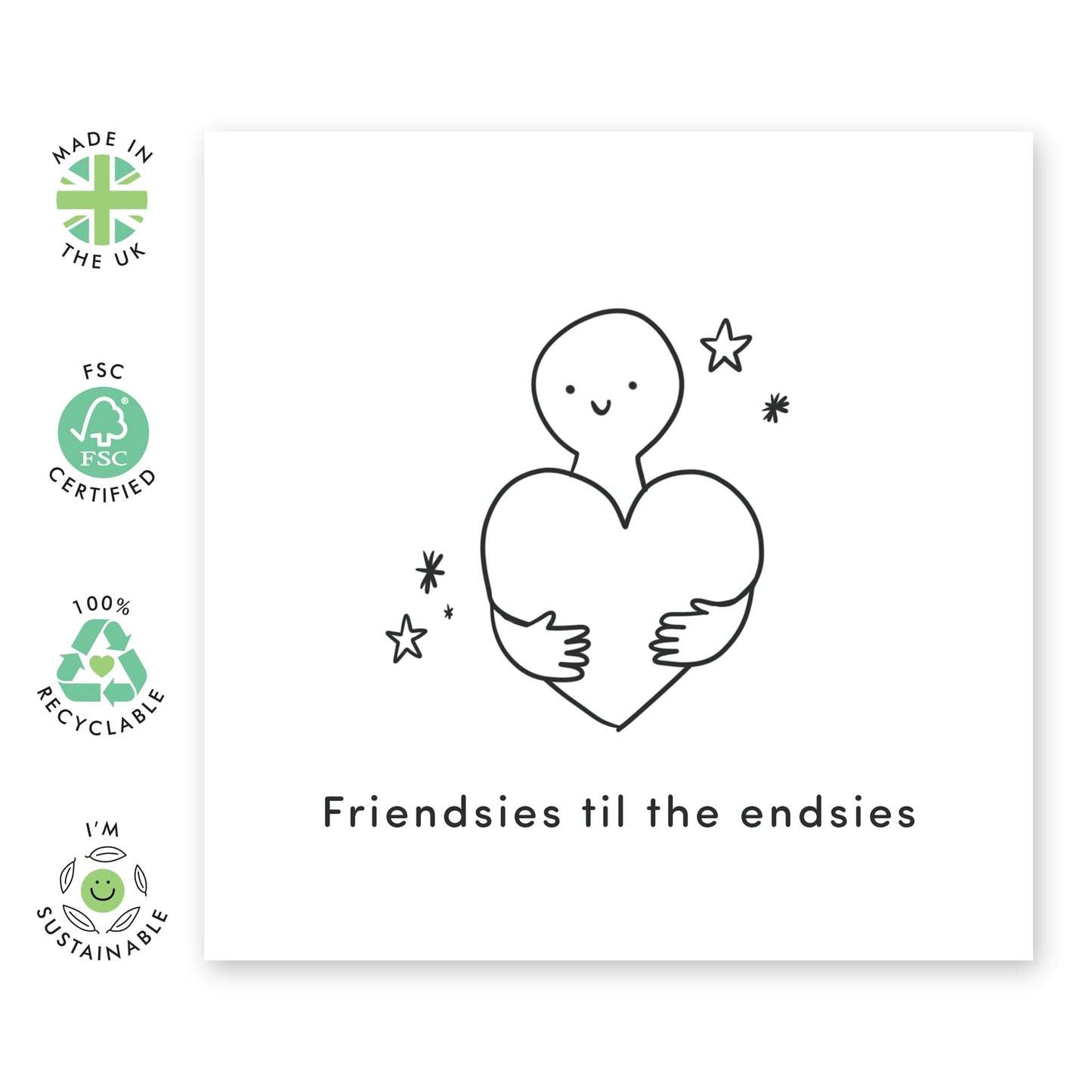 Best Friend Birthday Card - Friendsies Til The Endsies - Bestie Bff - Gifts For Her Sister Mum Women Ladies - Cheeky Greeting Cards For Her - Comes With Stickers By Central 23