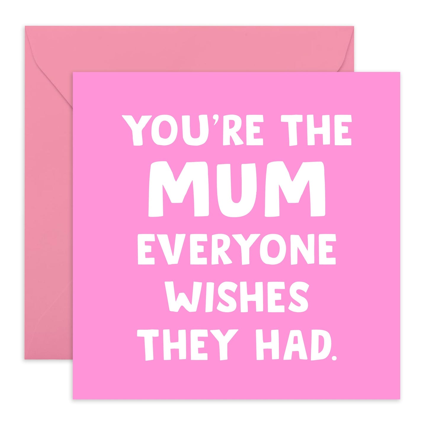 Mother's Greeting Card - 'Mum Everyone Wishes' - Pink Birthday Card , Mothers Day Card for Mummy, Mama, Ma, Mammy, Her, Wife From Kids, Husband, Family - Sweet Messages- Comes with Fun Stickers