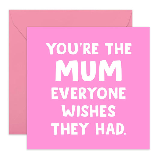 Mother's Greeting Card - 'Mum Everyone Wishes' - Pink Birthday Card , Mothers Day Card for Mummy, Mama, Ma, Mammy, Her, Wife From Kids, Husband, Family - Sweet Messages- Comes with Fun Stickers