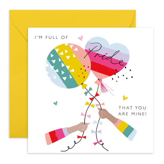 Love & Pride Balloons Greeting Card - 'LGBT 20' - Gifts for Gays, Lesbian, Girlfriend, Boyfriend, Him, Her, She, He, His, Her, Ladies, Men, - True Colors - Comes with Fun Stickers