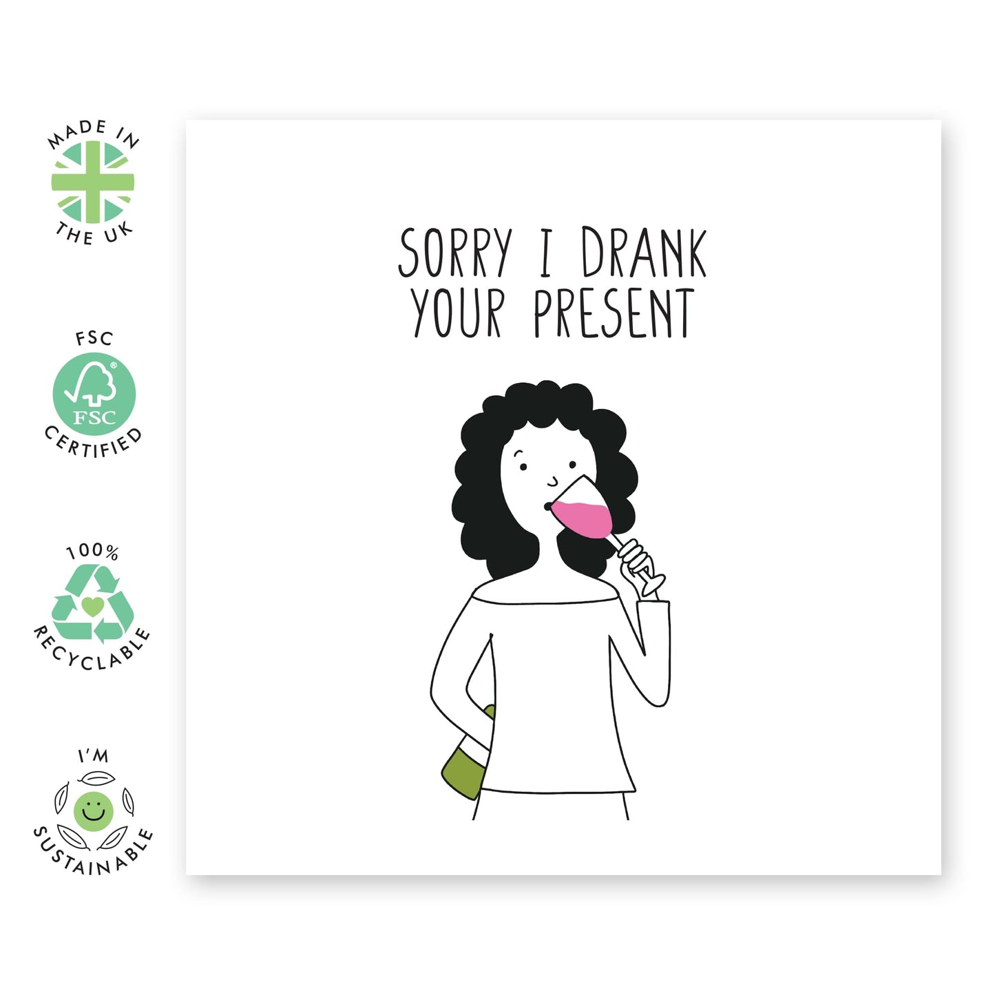 Best Friend Birthday Card - I Drank Your Present - Cheeky Greeting Cards For Women Her Girls - Bestie Birthday Card Bff - Fierce Fabulous Friends - Comes With Stickers By Central 23