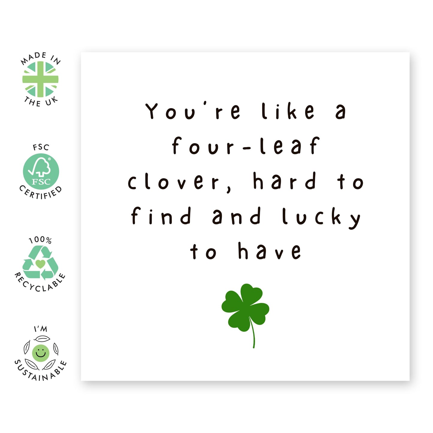 Anniversary Card For Couple - A Four Leaf Clover, Lucky To Have - Romantic Greeting Cards For Wife - Husband Birthday Card - Thank You Gifts Gifts For Him Her - Comes With Cute Stickers By Central 23