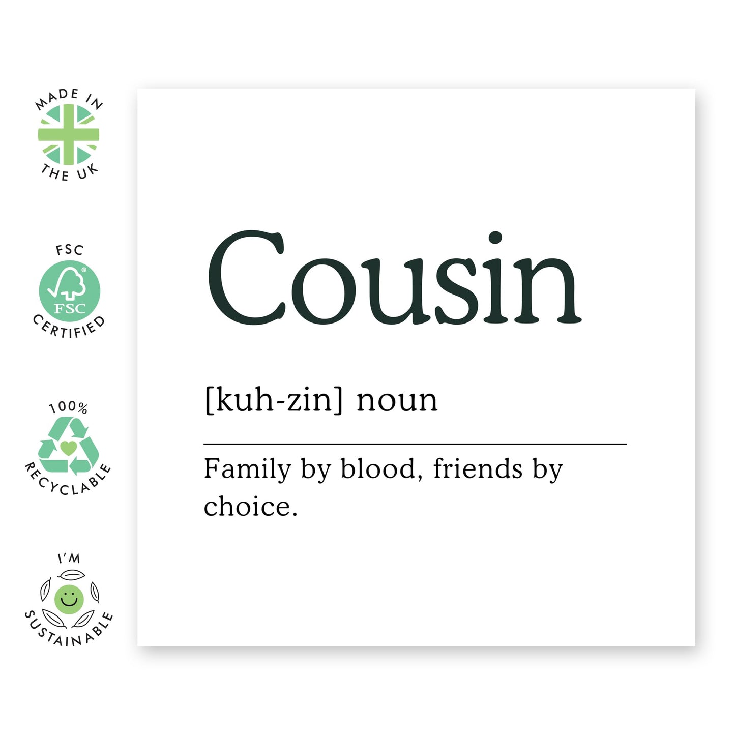 Birthday Card For Cousin - Sweet Greeting Cards For Men Women - Thank You, You Are The Best, Appreciation Cards For Cousins, Best Friend - Gifts For Him Her - Comes With Cute Stickers By Central 23