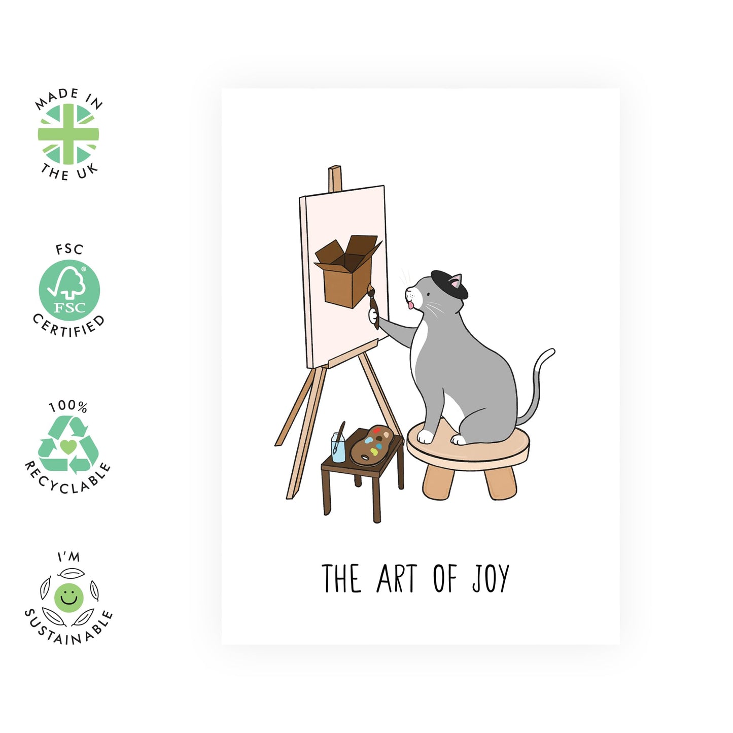 Cat Birthday Card - Funny Greeting Cards For Cat Mom - Cat Dad Card - The Art Of Joy - Cat Valentines Day Cards Kids - All Occasions Card Fur Baby Kitty Kitten - Comes With Cute Stickers By Central 23