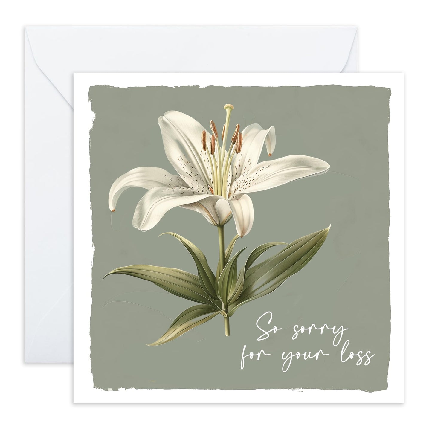 Symphaty Card - 'Lily..Sorry For Your Loss' - Show Support to Friends, Family Members, Relatives, Neighbours - Emotional Cards - Comeswith Stickers