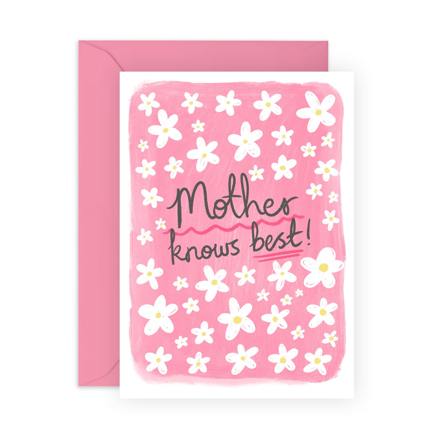 Mum Birthday Card Floral - Mother Knows Best - Thank You Cards For Mummy - Mother's Day Cards For Mama, Mam, Her, Women, Ladies From Daughter Son - Thoughtful Gift - Comes With Stickers