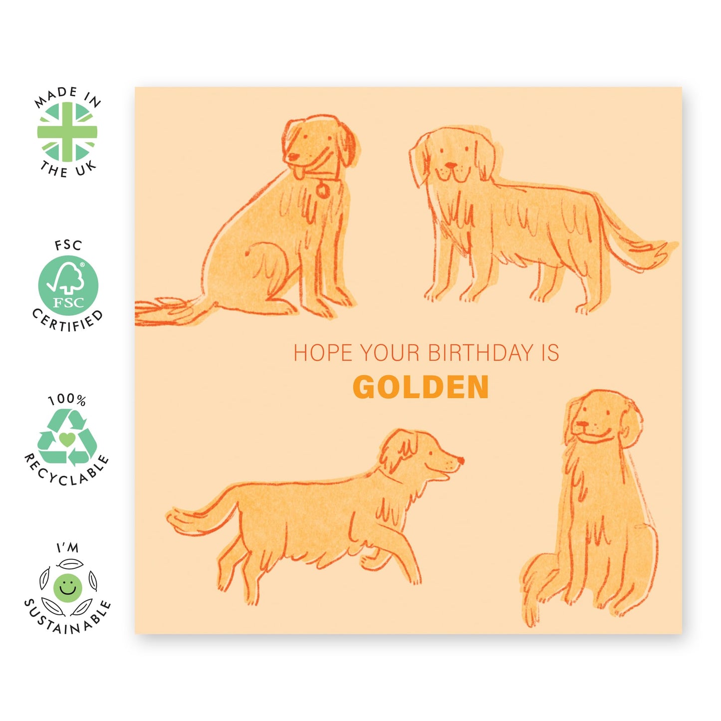 Dog Birthday Card For Men And Women - Golden Birthday- Cute Birthday Card From Dog - Gift For Fur Parents Dog Mum Dad - Comes With Fun Stickers By Central 23