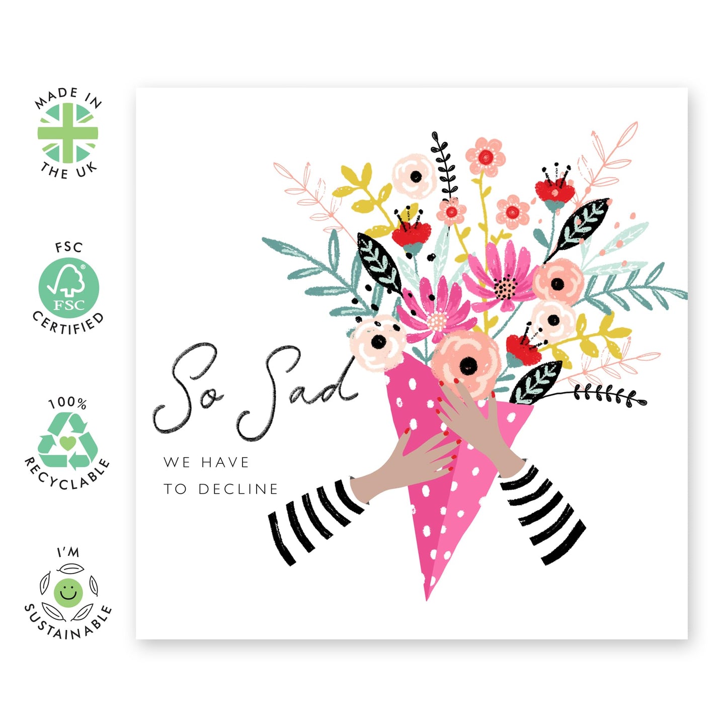 Wedding Declined Rsvp Card From Guest - So Sad We Have To Decline - Wedding Regret Card From Guest - Wedding Invitations From Groom Bride - Comes With Fun Stickers By Central 23