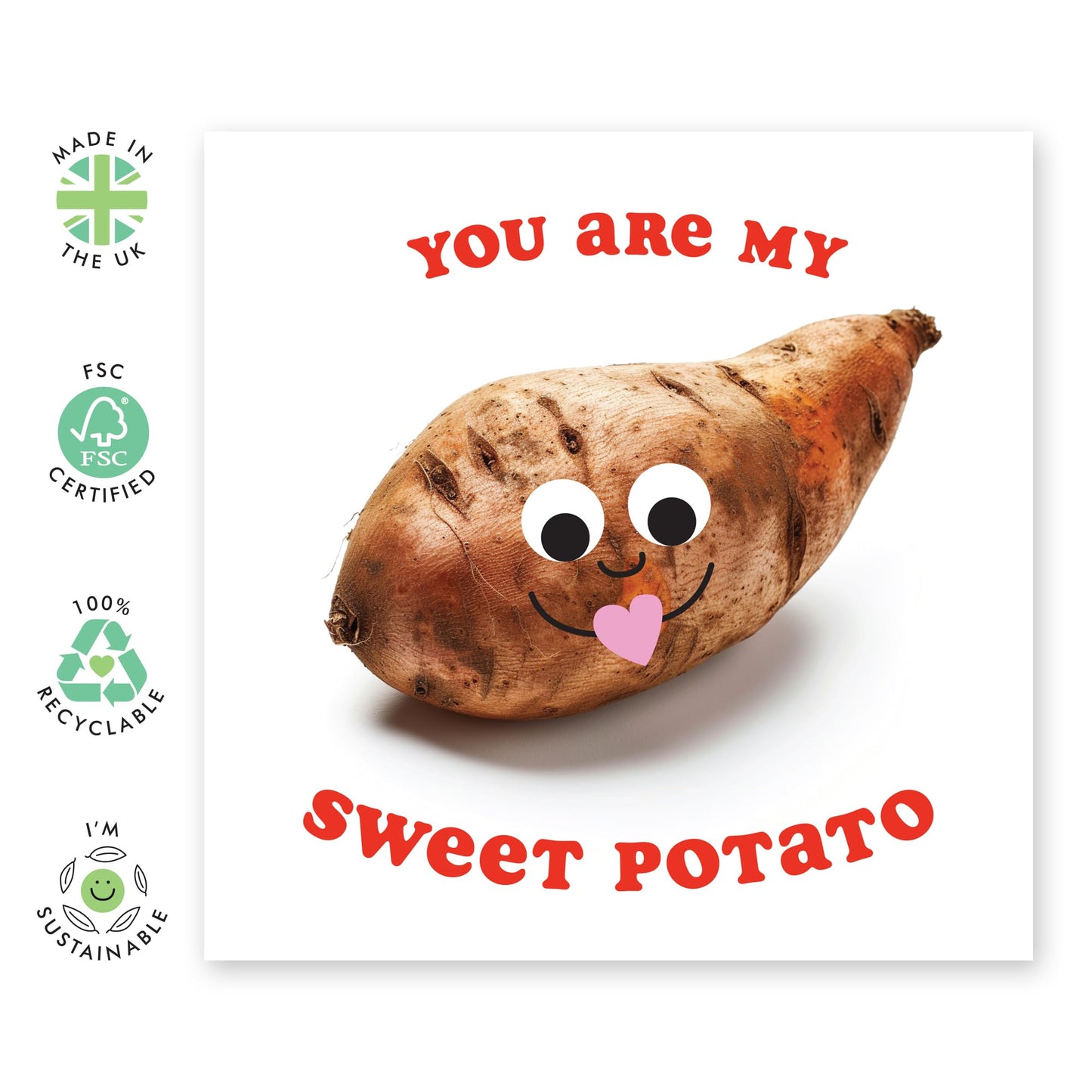 Wedding Anniversary Card For Husband Wife - You Are My Sweet Potato Realistic - Romantic Anniversary Card For Him - Valentines Card Girlfriend Boyfriend Partner - Comes With Fun Stickers By Central 23