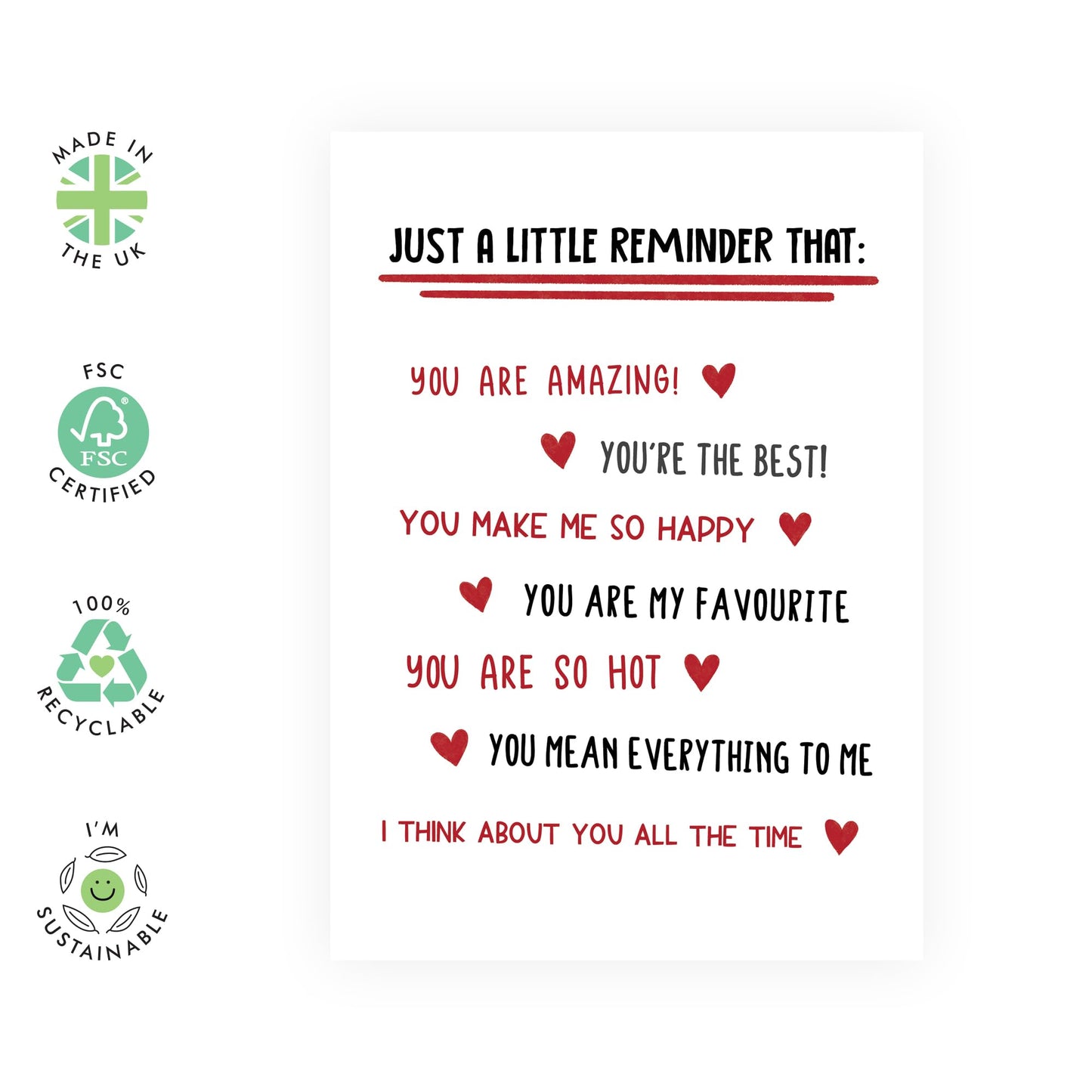 Anniversary Card For Girlfriend Boyfriend - Just A Little Love Reminder - Wedding Anniversary Card Husband Wife - Greeting Cards For Fiance - Couple - Comes With Fun Stickers By Central 23