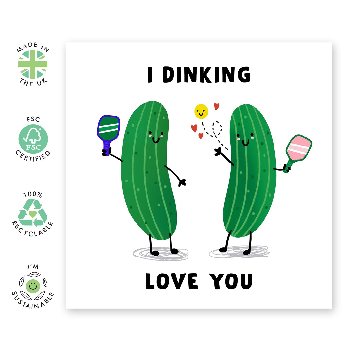 Hilarious Greeting Card - 'Dinking Love You' - Funny Gift for Married Couples, Wife, Husband, Spouse, Partner, Him, Her, Girlfriend, Boyfriend- Dink Mate - Comes with Fun Stickers