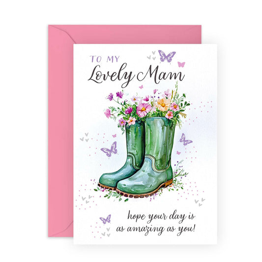 Mam Birthday Card - To My Lovely Mam - Mother's Day Card From Son Daughter - Birthday Greeting Cards For Mum Mummy Mama Mother - Comes With Stickers - By Central 23