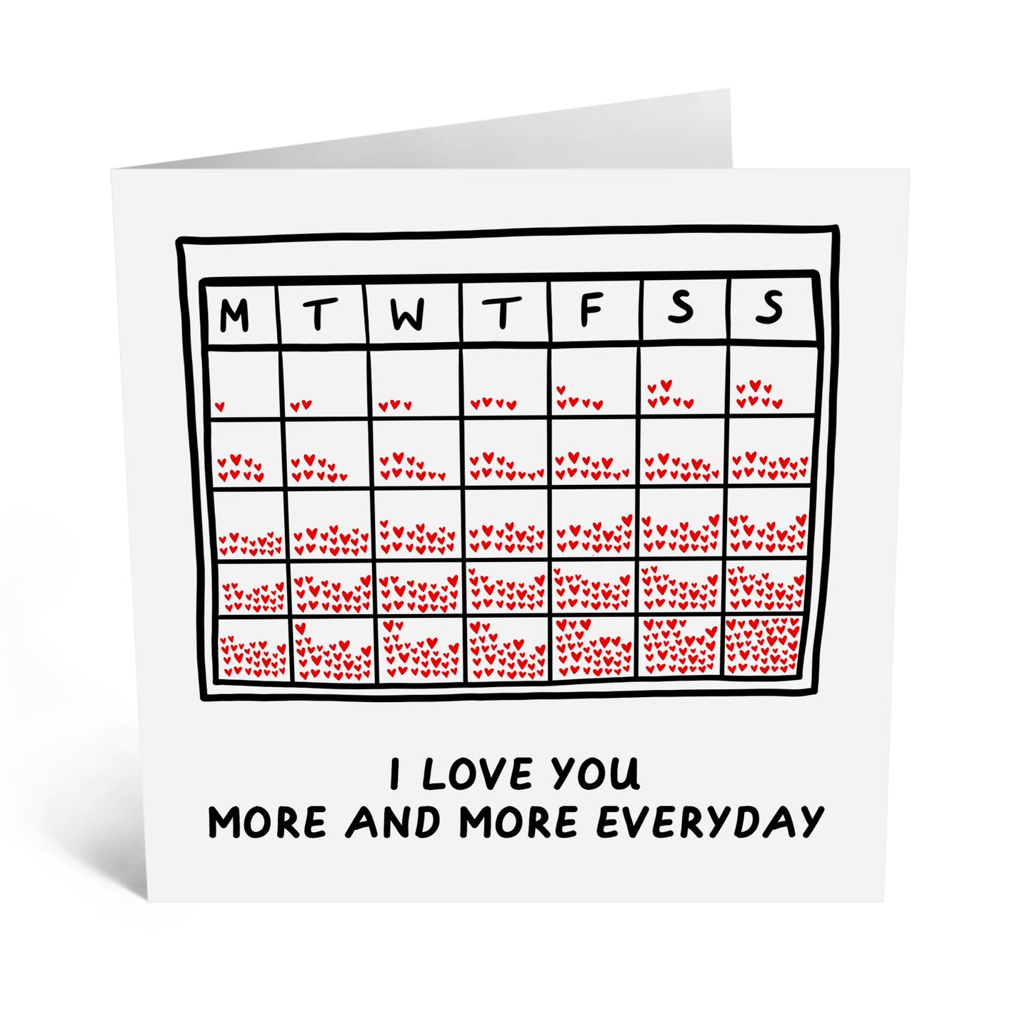 Heartfelt Greeting Card - 'LOVE YOU MORE EVERYDAY' - Perfect for Romantic Partners, Anniversaries, or Special Moments - A Loving Gesture for Your Special Someone - Comes With Stickers By Central 23