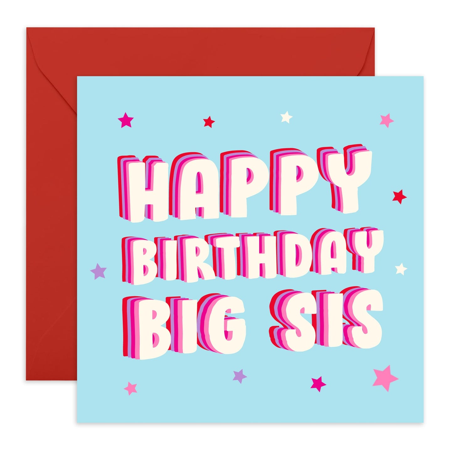 Big Sister Birthday Cards - Happy Birthday Greeting Cards For Her - Gifts For Female Women - Big Sister Birthday Card - Comes With Fun Stickers By Central 23
