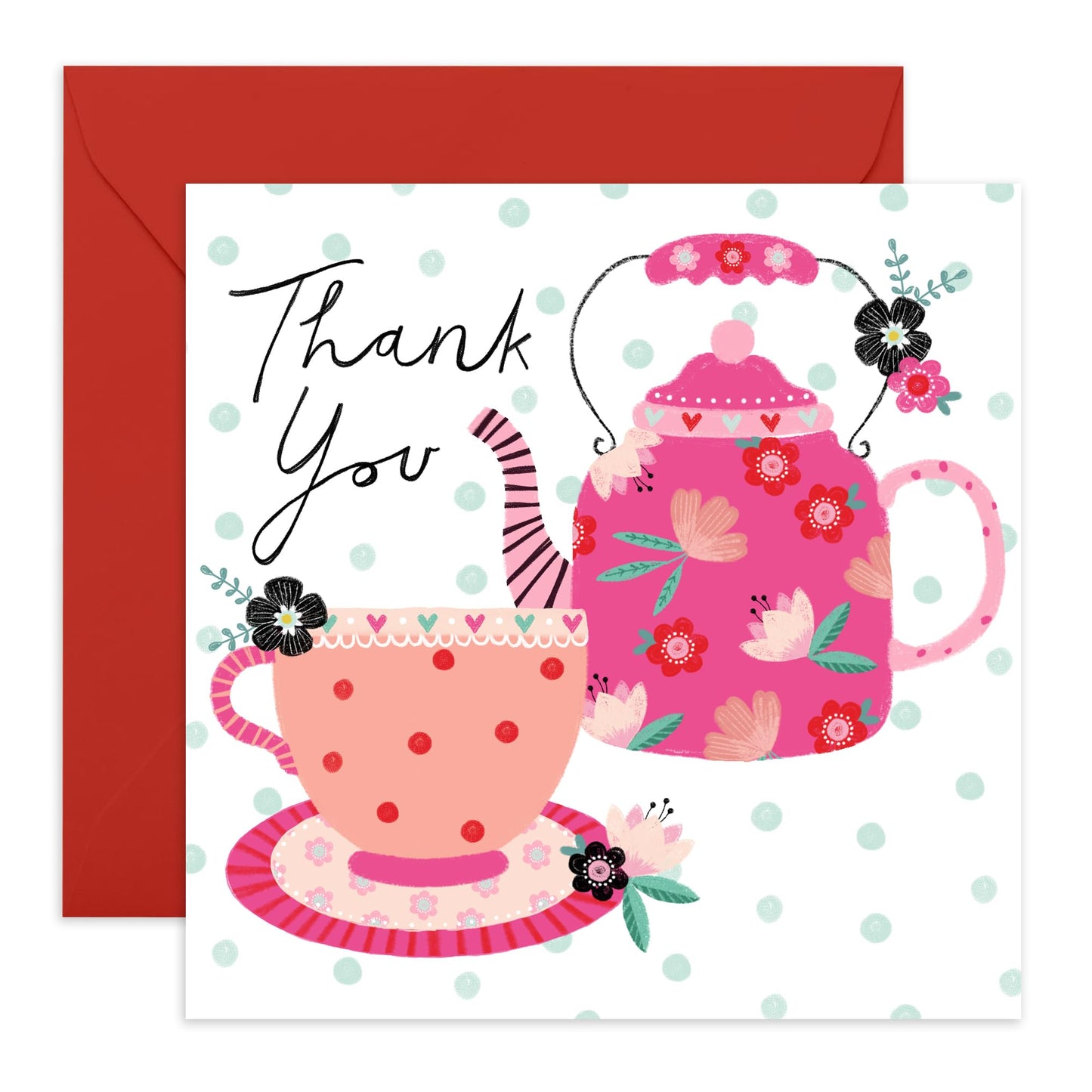 Thank You Cards Wedding Baby Shower Christening - Floral Cards For Women Student Teacher Doctor Neighbor - Elegant Thank You Cards And Envelopes For Women - Comes With Stickers By Central 23