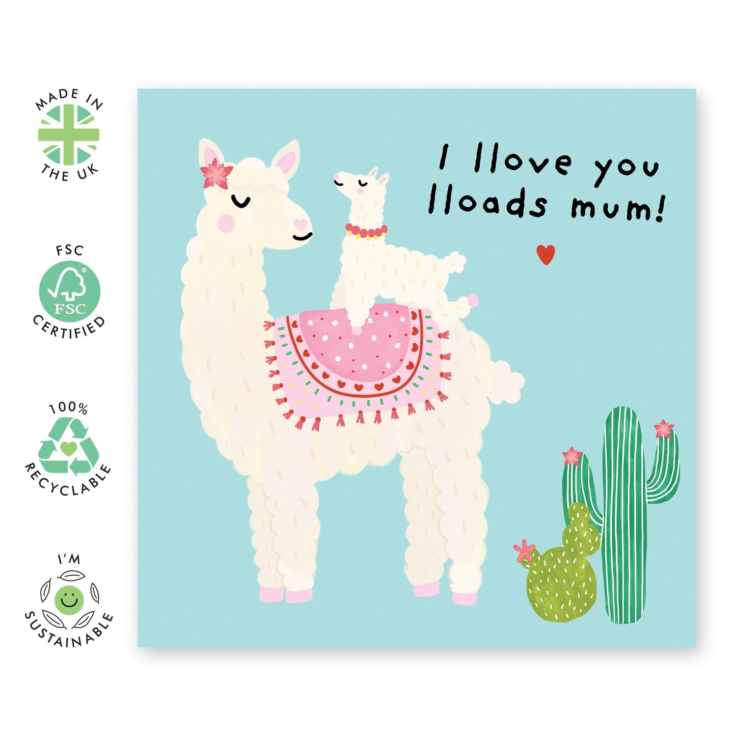 Love Cards For Her - I Love You Loads - Happy Birthday Mum Card - Sweet Mothers Day Card For Women - Sweet I Love You Gifts For Mama Mummy - Comes With Stickers And Envelope By Central 23