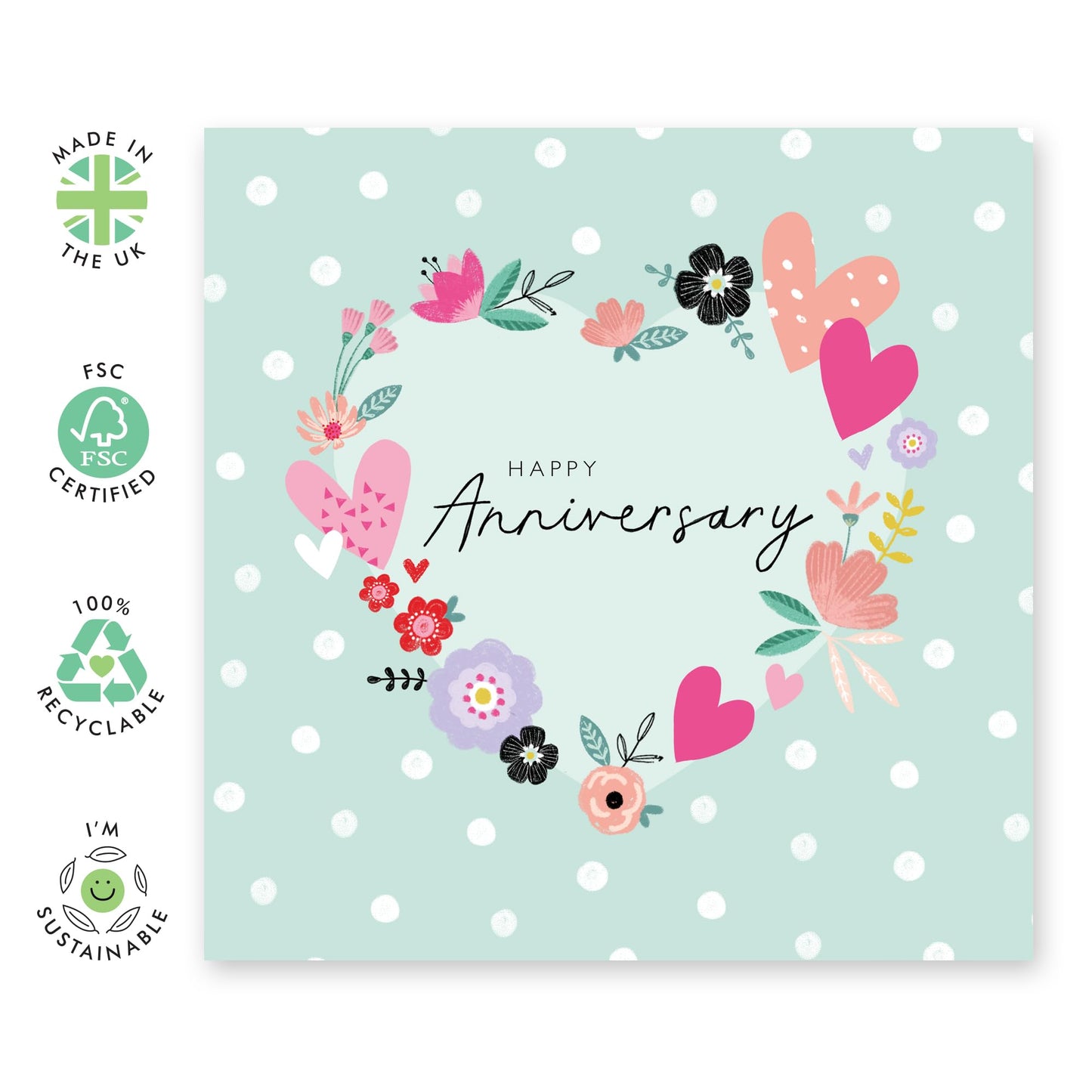 Anniversary Card For Girlfriend Boyfriend - Anniversary Hearts - Wedding Anniversary Card Husband Wife - Greeting Cards For Fiance - Couple - Comes With Fun Stickers By Central 23