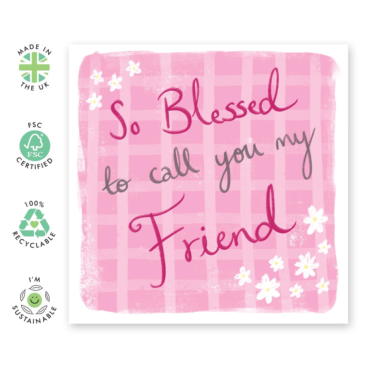 Greeting Cards with Warm Message - 'Blessed You're My Friend' - Gift for Besties, Best Friends, BFFs, Coworkers, Colleagues, Girlfriend - Grateful - Comes with Fun Stickers