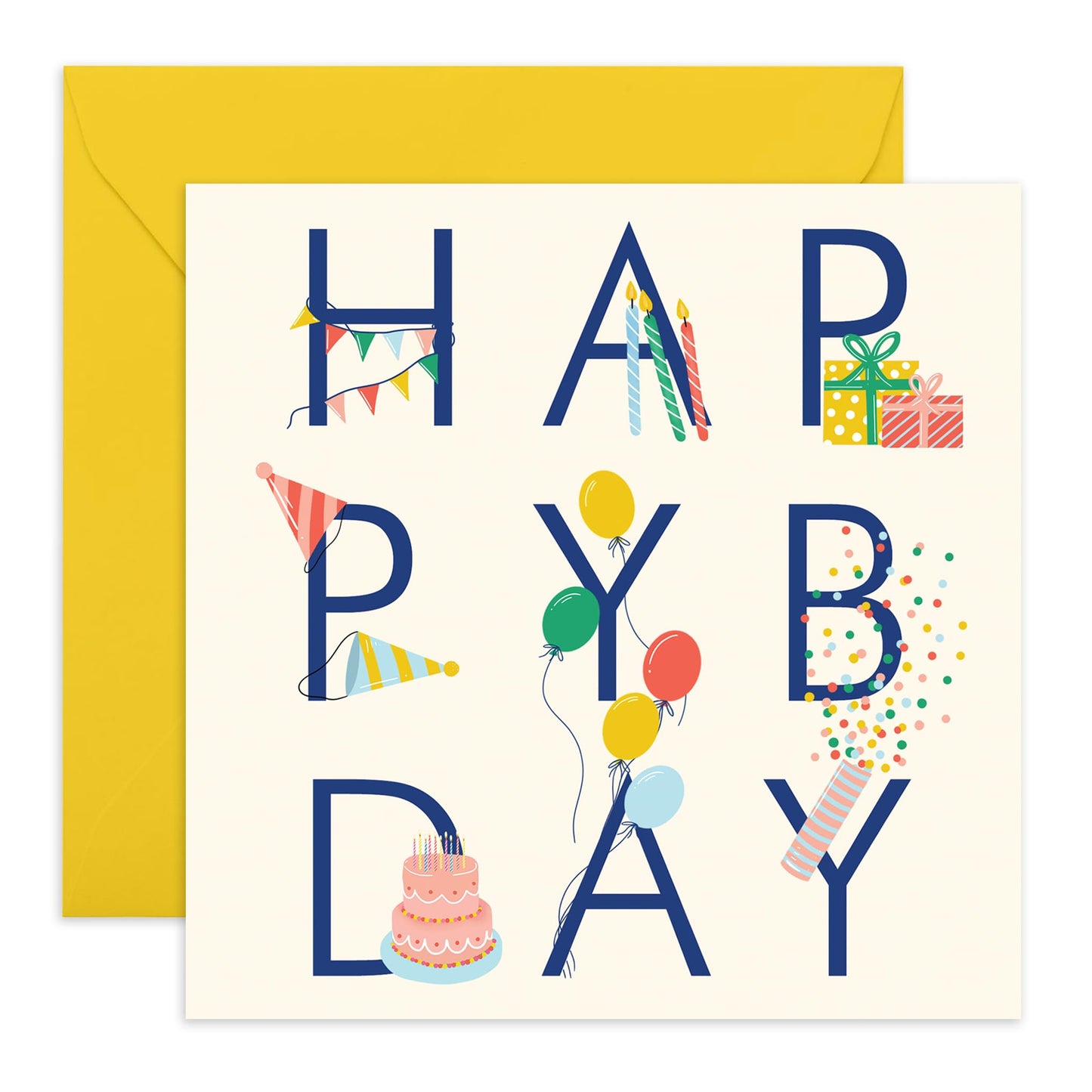 Happy Birthday Card Girls And Boys - Happy Birthday Party - Party - Sweet Greeting Cards For Nephew Niece Him Her - Birthday Card For Son Daughter - Comes With Stickers By Central