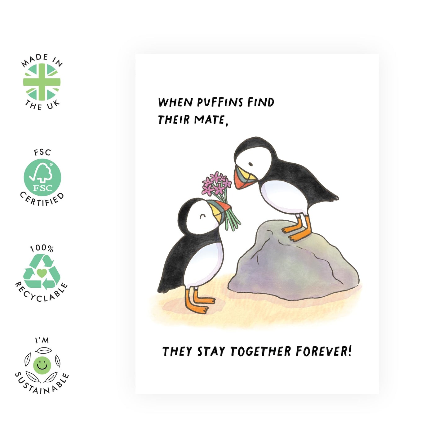 Cute & Romantic Anniversary Card - 'Stay Together Forever' - Anniversary & Valentines Gifts for Couples, Parents, Husband & Wife - Perfect Pair - Comes with Fun Stickers