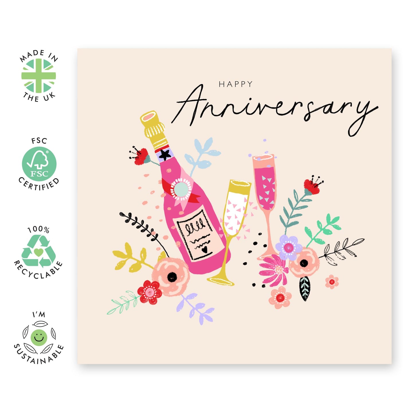 Anniversary Card For Couple - Anniversary Bouquet - Wedding Anniversary Card Husband Wife - You Are Loved Cards - Greeting Cards For Girlfriend Boyfriend- Comes With Fun Stickers By Central 23
