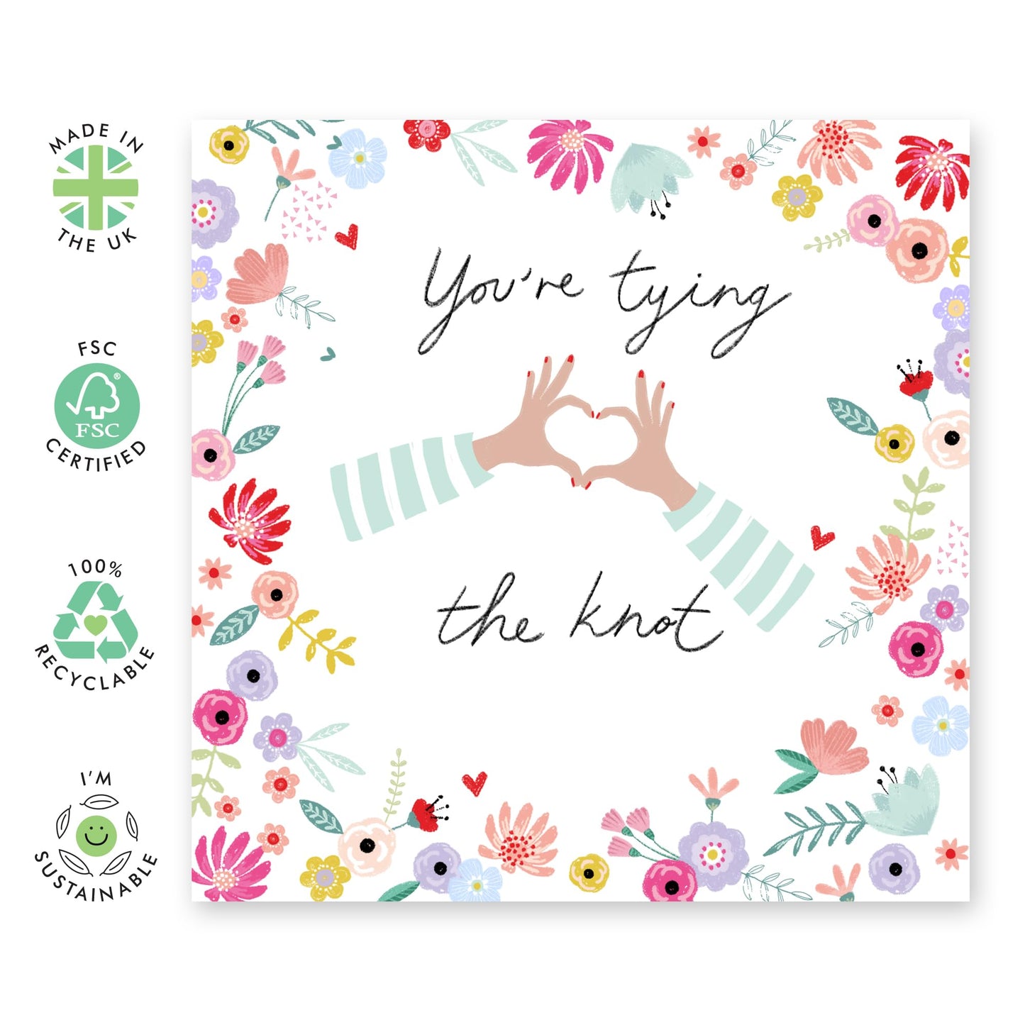 Engagement Card For Fiancé - You're Tying The Knot - Anniversary Card For Husband Wife - Valentine's Day Cards For Boyfriend Girlfriend Men Women - From Best friend - Comes With Stickers By Central 23