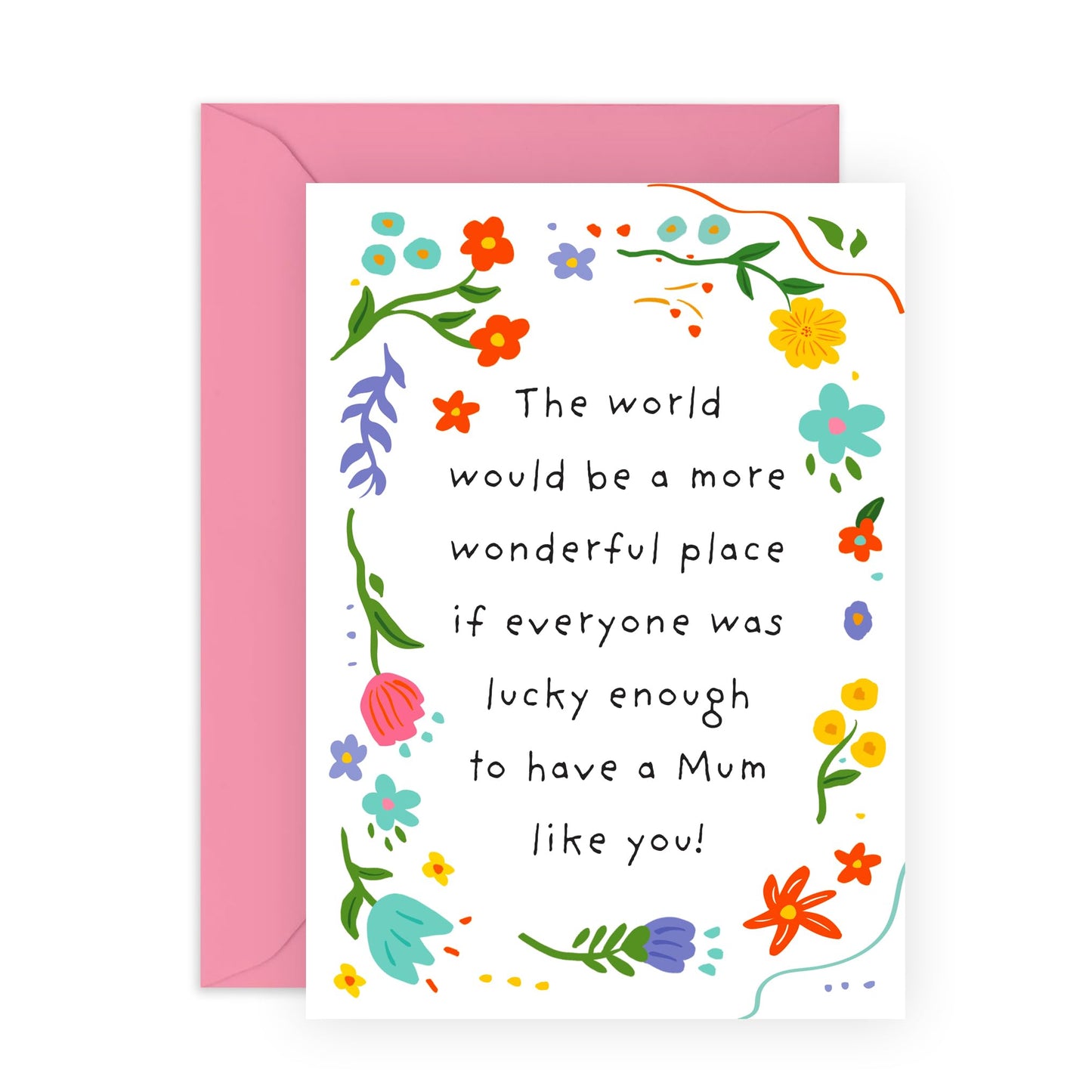 Birthday Card For Mum - 'Lucky To Have You' - Sweet Thoughtful Words For Her - I Love You Gifts For Mama, Mummy, Ma, Mam - Mothers Day Card from Son Daughter -Comes With Stickers And Envelope