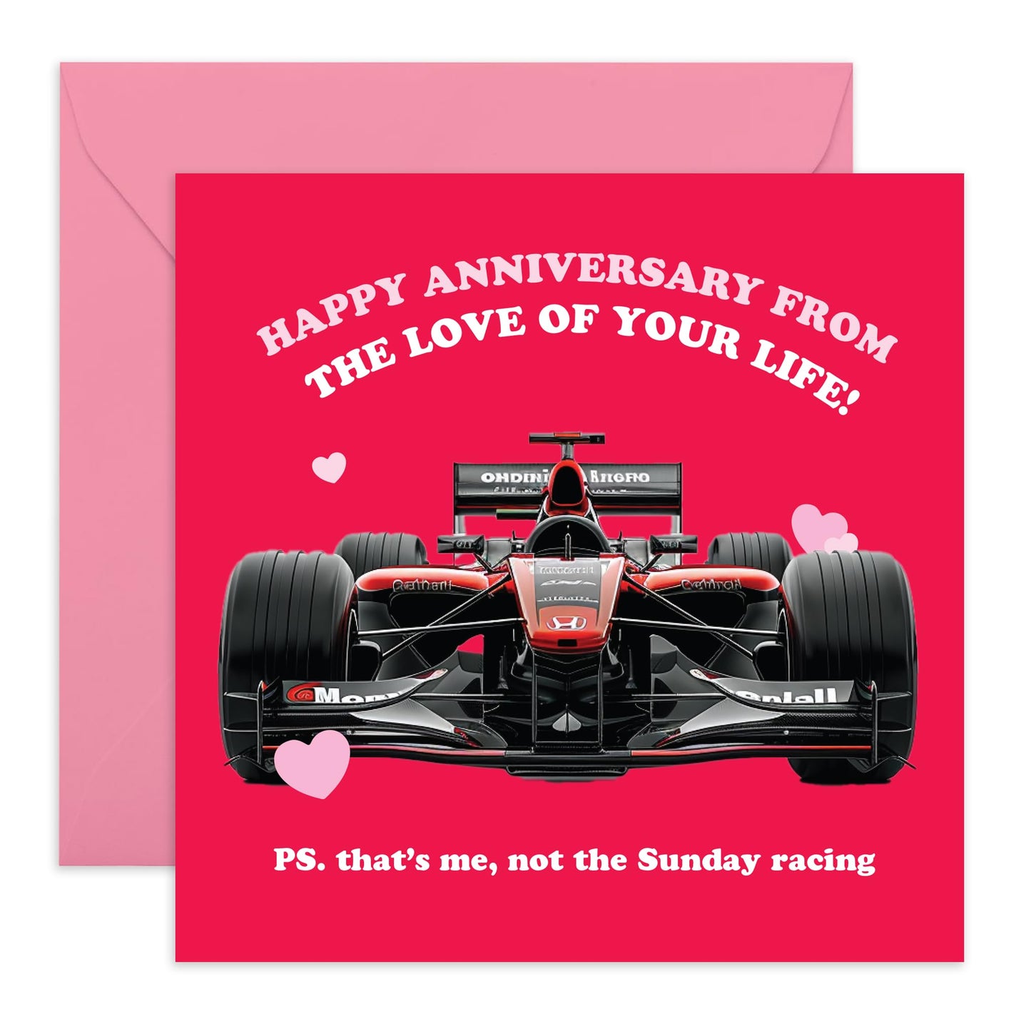 Speedy Anniversary Card - 'Racing Love of Life' - Gifts for Husband, Wife, Girlfriend, Boyfriend, Married Couples, His, Her - Racer - Comes with Fun Stickers