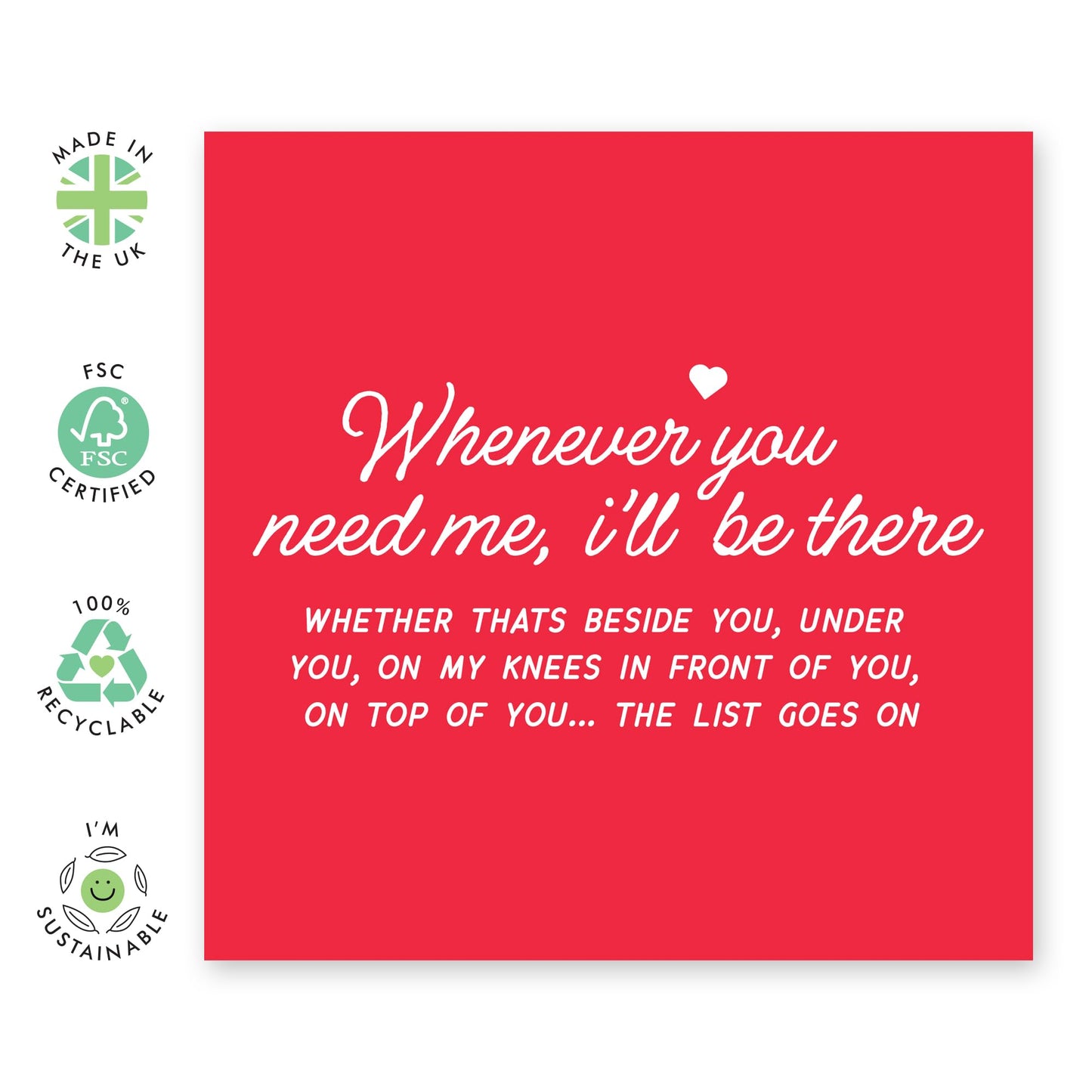 Love Cards For Him Her - I'll Always Be There For You - Valentines Day Card Girlfriend Boyfriend - Anniversary Card Couple Fiance - Wife - Greeting Card - Comes With Stickers By Central 23