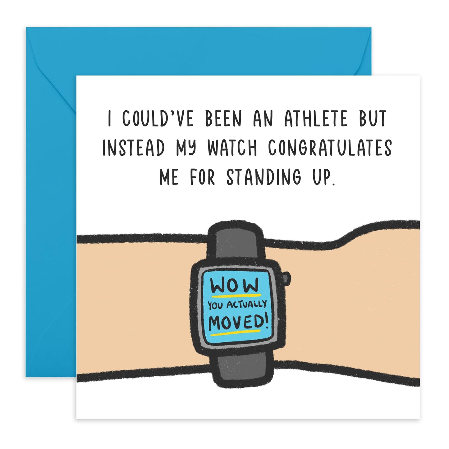 Hilarious Birthday Card Joke - 'Congratualtions For Standing Up' -Gifts for Friends, Bruv, Mates, Colleagues, Co-workers, Him, Her, Husband, Wife, Partner - Smart Watch - Comes with Fun Stickers
