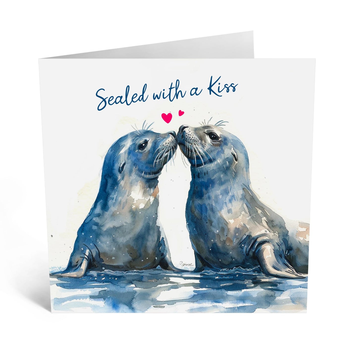 Greeting Card - 'SEALED WITH A KISS' - Perfect for Any Occasion with a Sweet and Romantic Design - Ideal for Expressing Affection and Adding Love to Special Moments - Comes With Stickers By Central 23