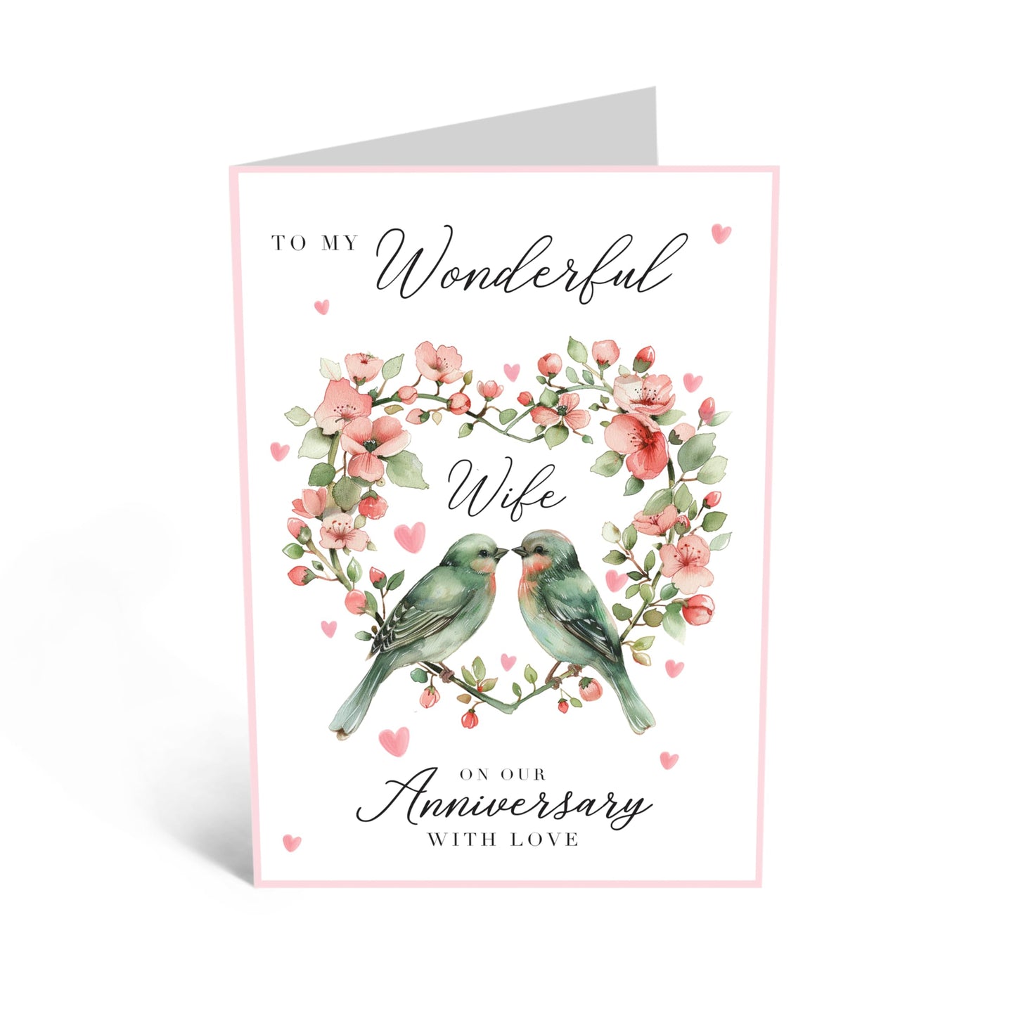 Anniversary Card - 'WIFE ANNIVERSARY BIRDS' - Perfect for Celebrating Your Wife with a Charm of Whimsy & Love - Ideal for Bird Lovers & Special Anniversaries - Comes with Stickers by Central 23