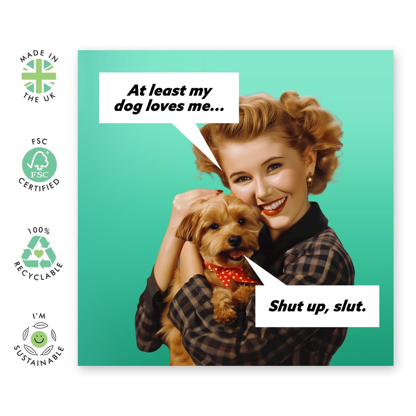 Dog Birthday Card For Men And Women - At Least My Dog Loves Me - Cute Birthday Card From Dog - Gift For Fur Parents Dog Mum Dad - Comes With Fun Stickers By Central 23