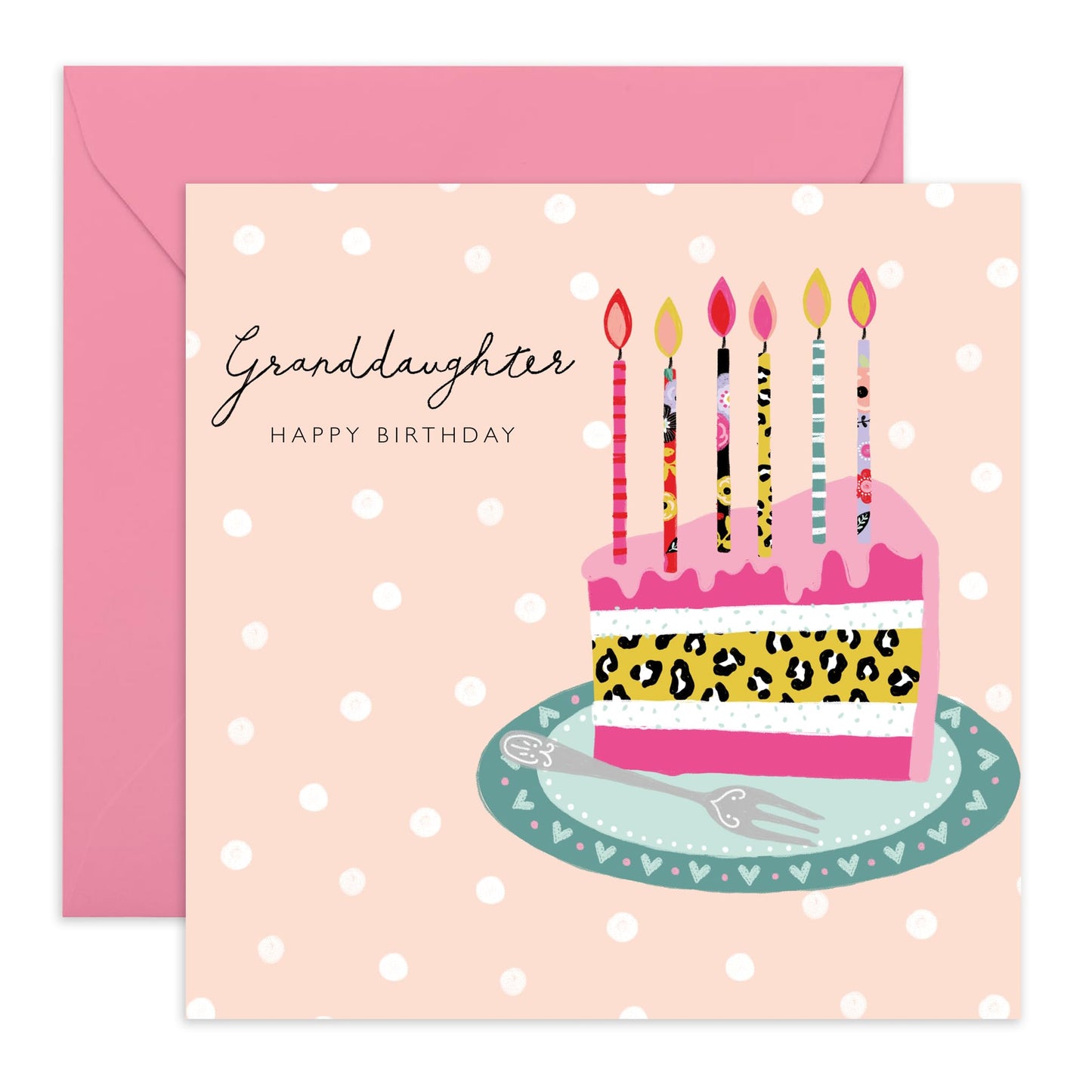 Granddaughter Birthday Card - Have A Tea-riffic Birthday Cards For Girls - Floral Tea Party Polka Dots - Granddaughter Gifts For Her - Flower Card For Women - Comes With Fun Stickers By Central 23