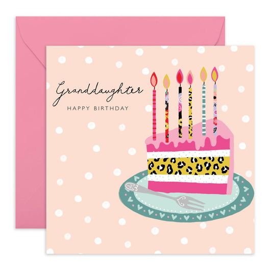 Granddaughter Birthday Card - Have A Tea-riffic Birthday Cards For Girls - Floral Tea Party Polka Dots - Granddaughter Gifts For Her - Flower Card For Women - Comes With Fun Stickers By Central 23