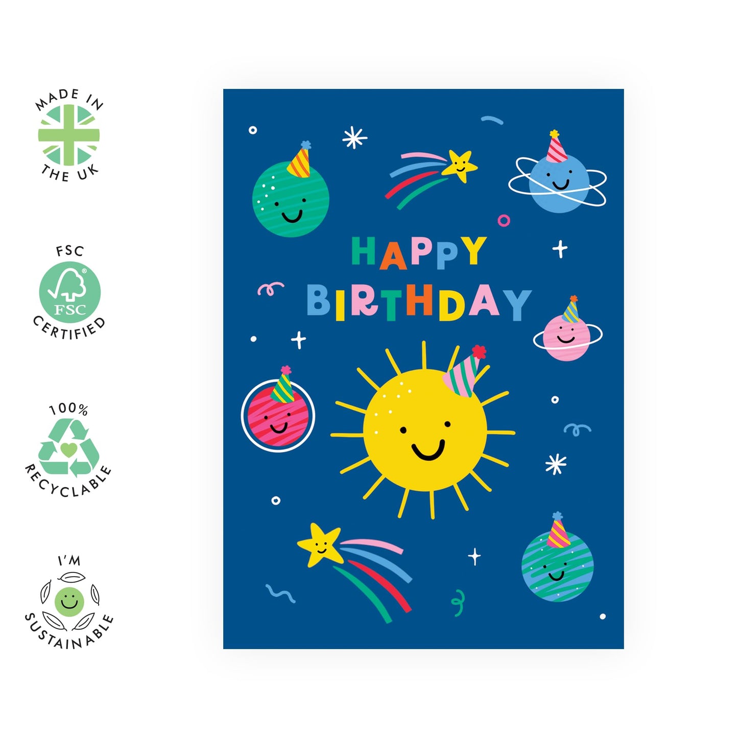 Kids Birthday Cards - Space Birthday - Birthday Card Boys Girls - Birthday Gift For Son Daughter Niece Nephew - Gift From Mum Dad - Baby Milestone Cards - Comes With Stickers By Central 23