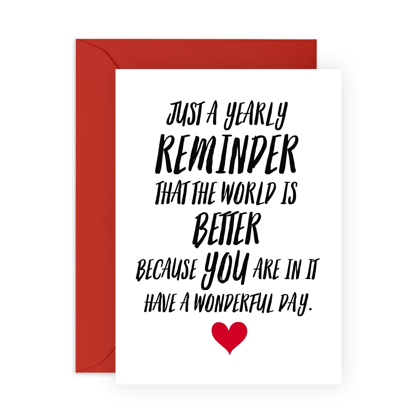 Sweet Birthday Card For Boyfriend Girlfriend - World Is Better - Romantic Anniversary Card For Husband Wife - Valentines Day Card For Couple - Comes With Stickers - By Central 23