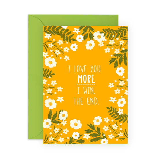 Wife Anniversary Card From Husband - I Love You More I Win The End - Funny Love Cards For Her Him - Sweet Boyfriend Birthday Cards - Comes With Stickers By Central 23
