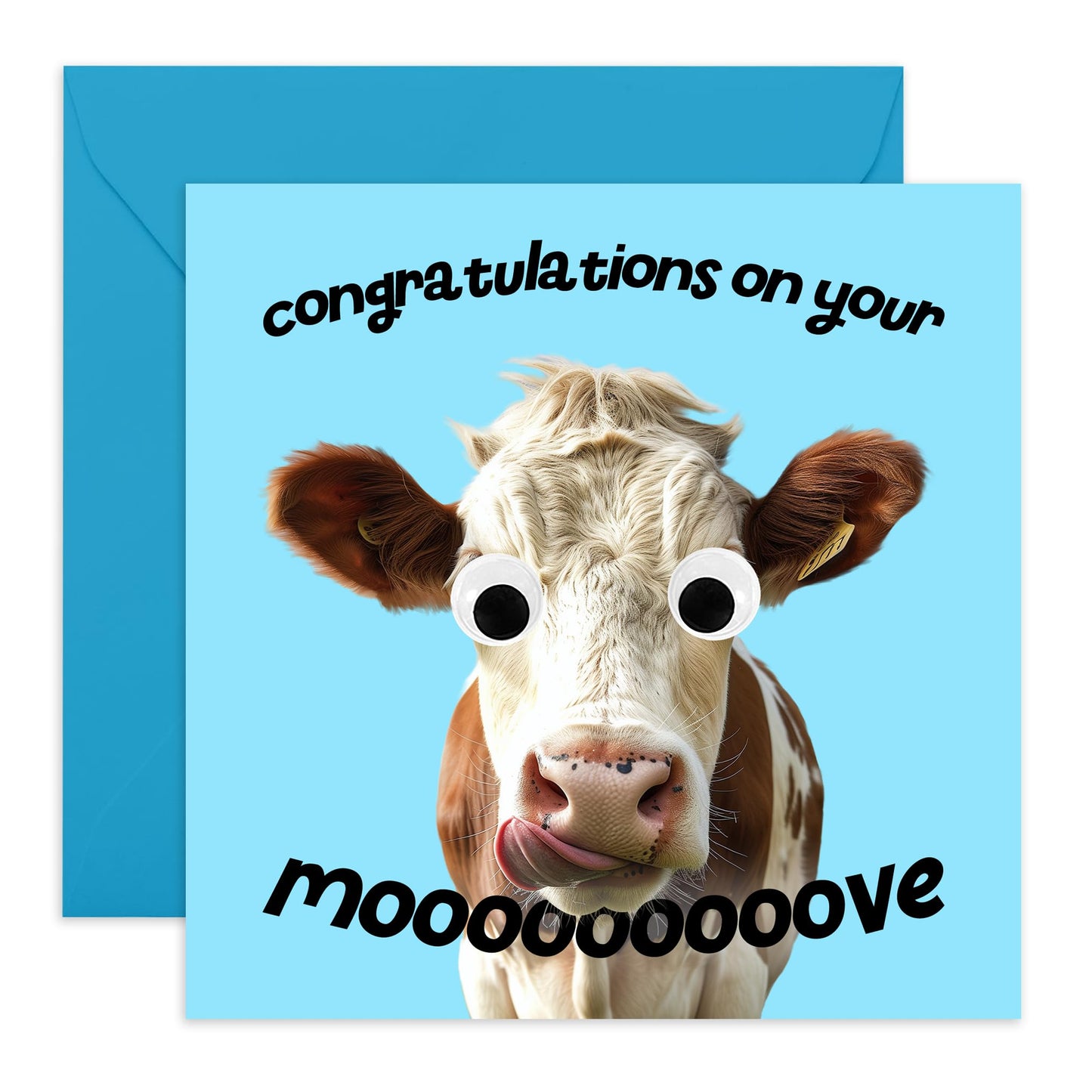 New Home Card - Cow Pun - Congratulations Card For New House - Leaving Card For Men Women - Moving Away - Gifts For Colleagues Friends - Comes With Stickers - By Central 23