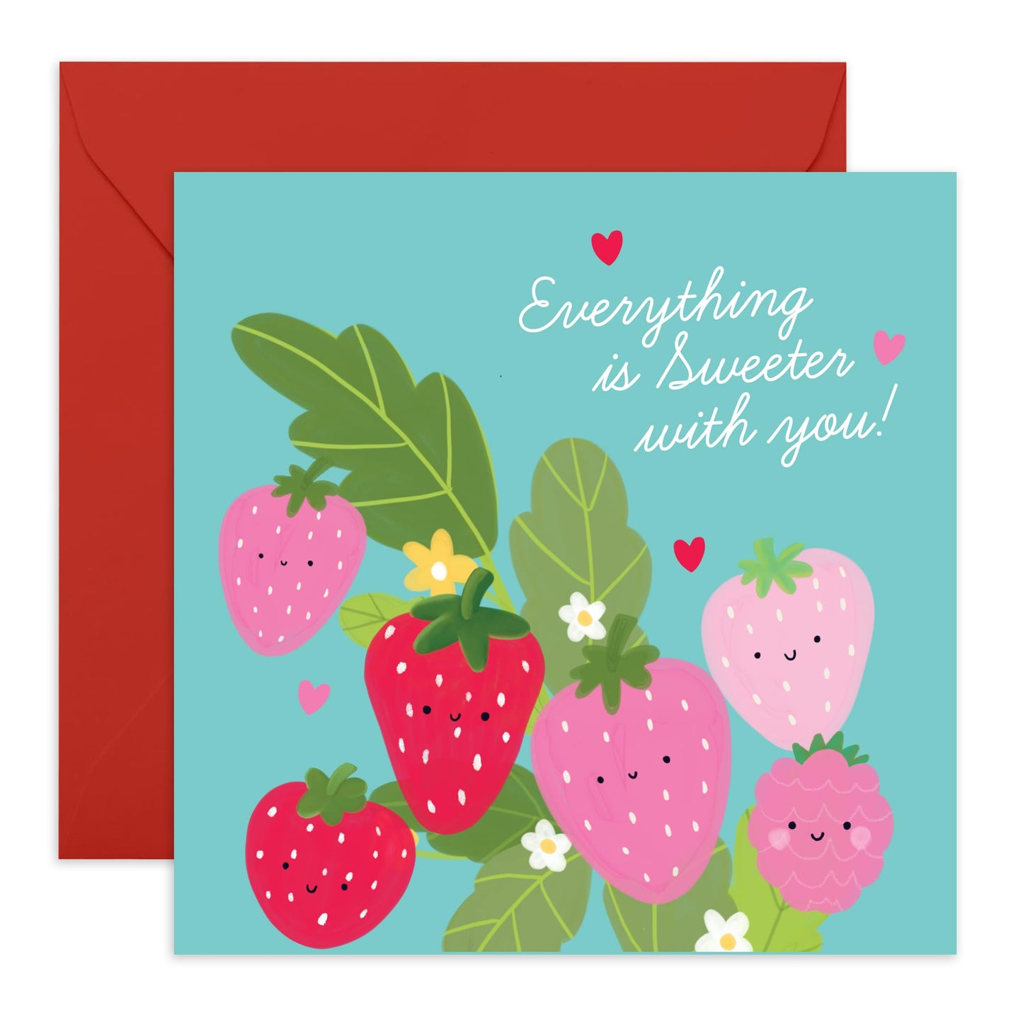 Romantic Birthday Card For Partner - Everything Is Sweeter With You - Anniversary Card For Wife Husband - Valentines Card For Boyfriend Girlfriend - Comes With Stickers By Central 23