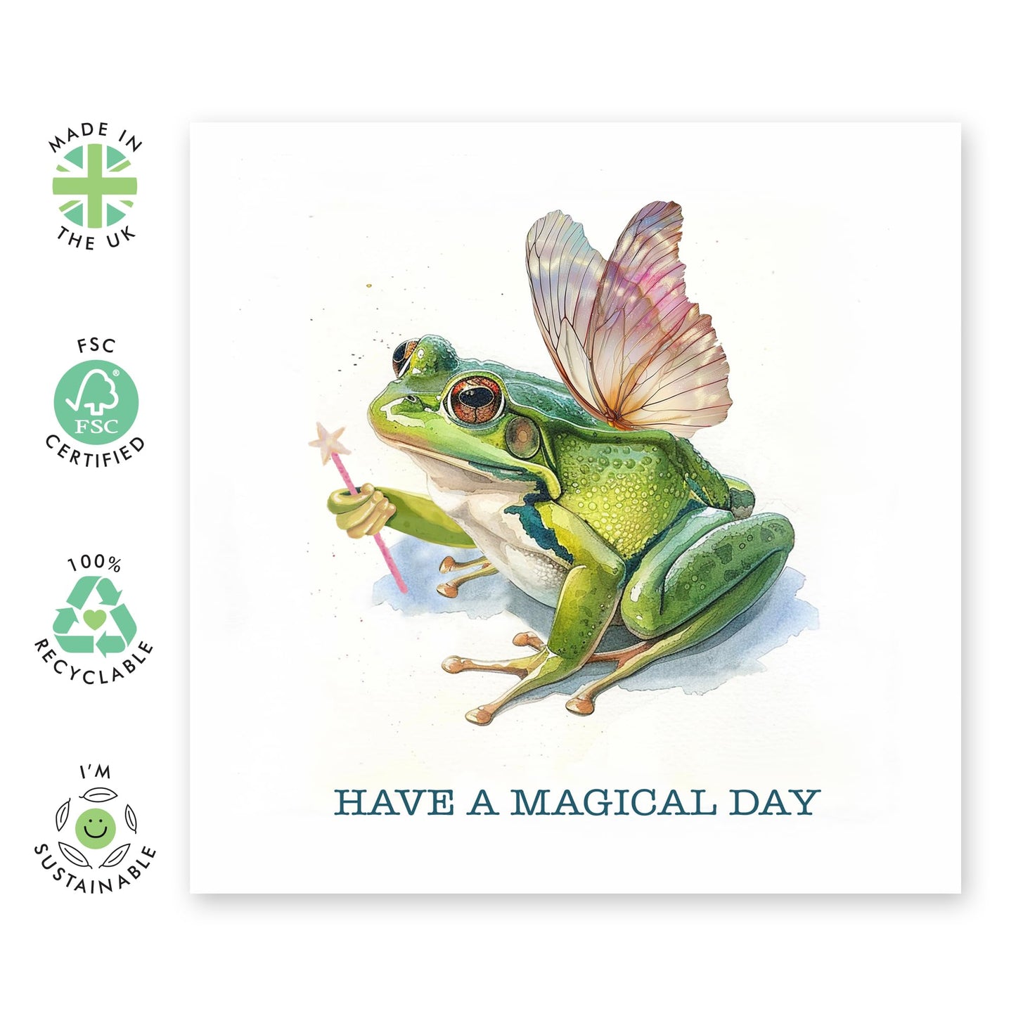 Birthday Card For Him Her - Magical Day Fairy Frog - Love Cards For Him Her - Gift For Fiance - Husband Wife Birthday Greeting Card - Comes With Stickers By Central 23