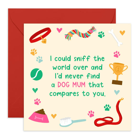 Mum Birthday Card For Dog Lovers - I'd Never Find A Dog Mum - Funny Greeting Cards For Fur Mama, Her, Sister, Wife, Girlfriend, Grandma, Women, Pet Owners - Mothers Day Gifts -Comes With Stickers