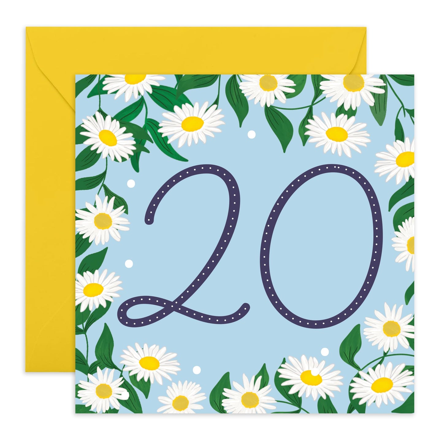 20th Birthday Card For Her - Daisy Chain 20 - Sweet Birthday Card - Women Sister - Happy Twenty Birthday Card - Daughter Sister Niece Friends - Comes With Fun Stickers - By Central 23