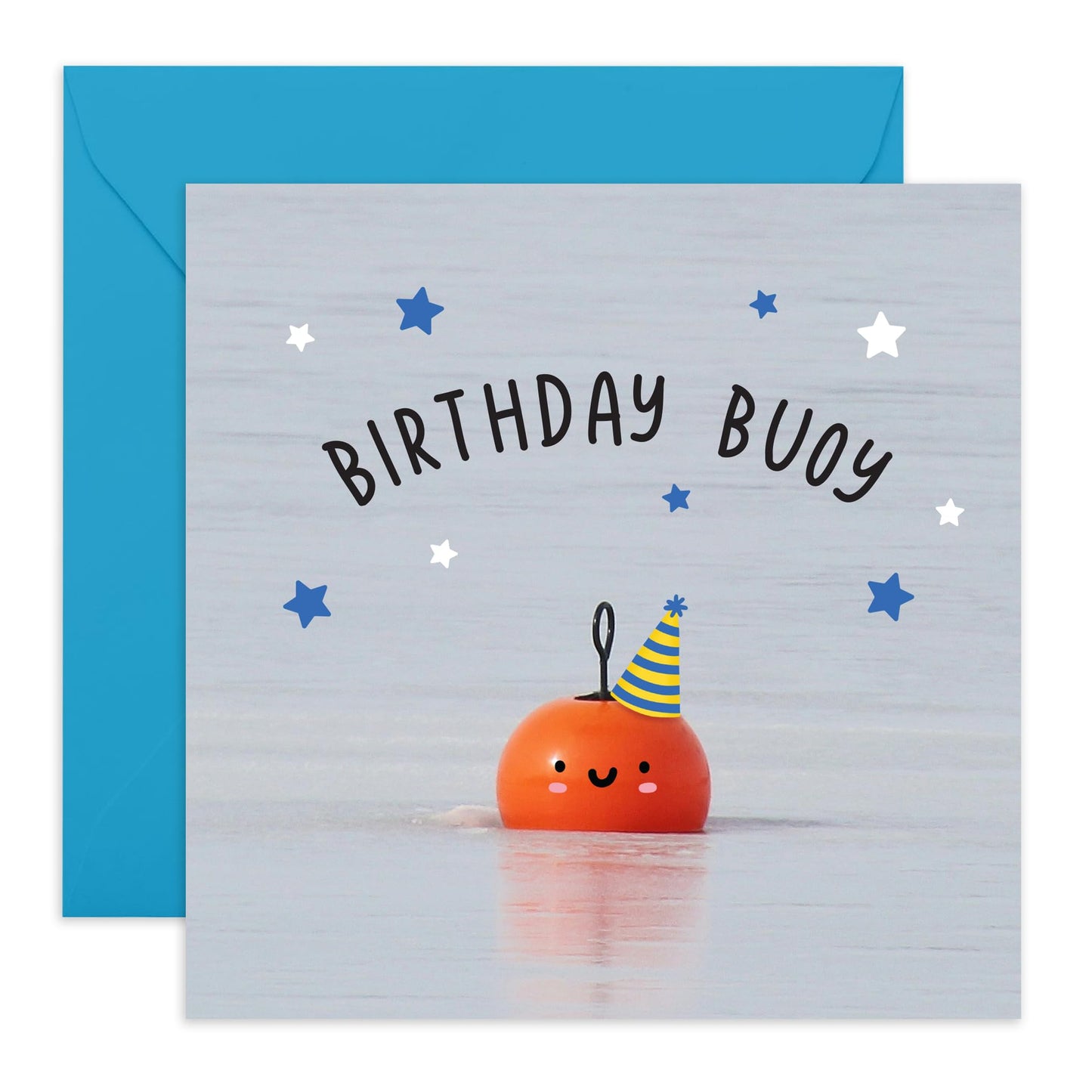 Funny Nautical Birthday Card – "Birthday Buoy" – Ocean-Themed Greeting for Seaferers, Sailor, Seaman, Him, Her, Colleagues, Coworkers, Crew Member, Men, Guys - Comes with Fun Stickers