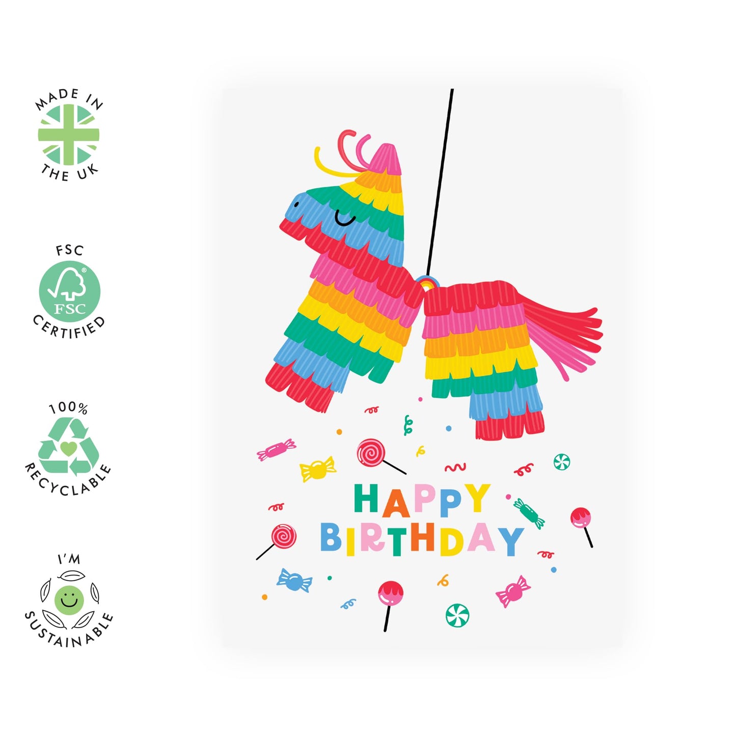 Birthday Card For Kids - Pinata Birthday - Baby Milestone Cards - Birthday Gift For Son Daughter Niece Nephew - Gift From Mum Dad - Birthday Card Boys Girls - Comes With Stickers By Central 23